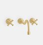 Howell Bath Widespread Faucet, Wall, Cross Handle - Aged Brass