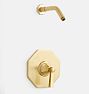 Canfield Pressure Balanced Shower Set, Aged Brass