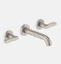 San Elijo Lever Handle Widespread Wall Mount Faucet, 6-1/2" - Brushed Nickel