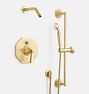 Canfield Pressure Balanced Shower Set with Handshower, Aged Brass
