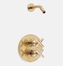 Waterhouse Thermostatic Shower Set - Aged Brass