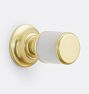 Asher Marble Cabinet Knob, Calacatta w Aged Brass