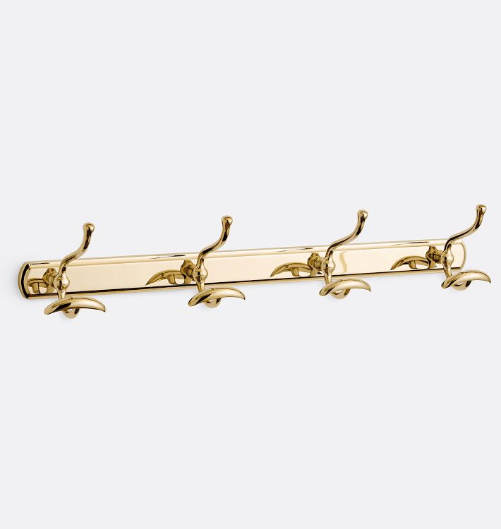 Coffman Hook Rack Unlacquered Brass