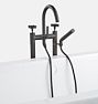 West Slope Floor Mount Tub Filler With Handshower, Oil-Rubbed Bronze