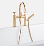 Tolson Deck Mounted Tub Filler With Handshower - Aged Brass