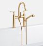 Rigdon Lever Handle Deck Mounted Tub Filler With Handshower - Aged Brass