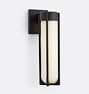 Naima Sconce, Single, Black Oxide Stainless Steel with Cased White Shade, 18"
