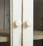 Tall Vintage Rustic Cabinet with 4 Doors and Perfectly Aged White Paint