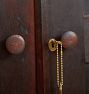 Vintage 2-Door Walnut Storage Cabinet with Keyed Lock