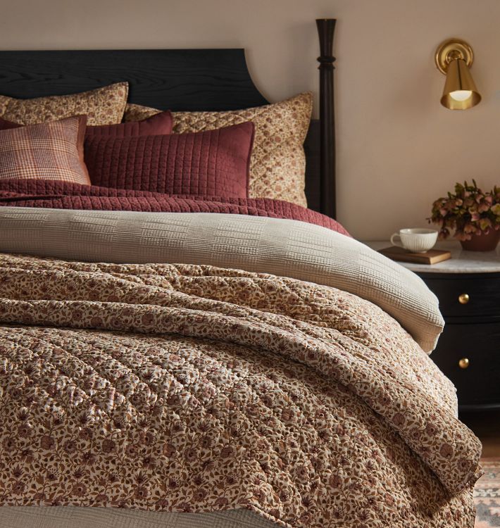 Rosemary Hand-Stitched Reversible Quilt & Shams