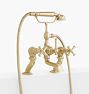 Howell Tub Filler Deck Mount - Cross Handle - Aged Brass