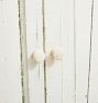 Tall Vintage Rustic Cabinet with 4 Doors and Perfectly Aged White Paint