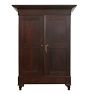 Vintage 2-Door Walnut Storage Cabinet with Keyed Lock