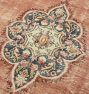 Vintage Medallion Handknotted Peach Wool Rug - 9'10" x 6'