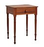 Antique Sheraton Style Side Table in Cherry with Drawer and Turned Legs