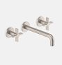 Cayucos Cross Handle Widespread Wall Mount Faucet, 6-1/2" - Brushed Nickel