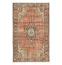 Vintage Medallion Handknotted Peach Wool Rug - 9'10" x 6'