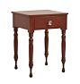 Antique Sheraton Style Side Table in Cherry with Glass Knob Drawer and Turned Legs