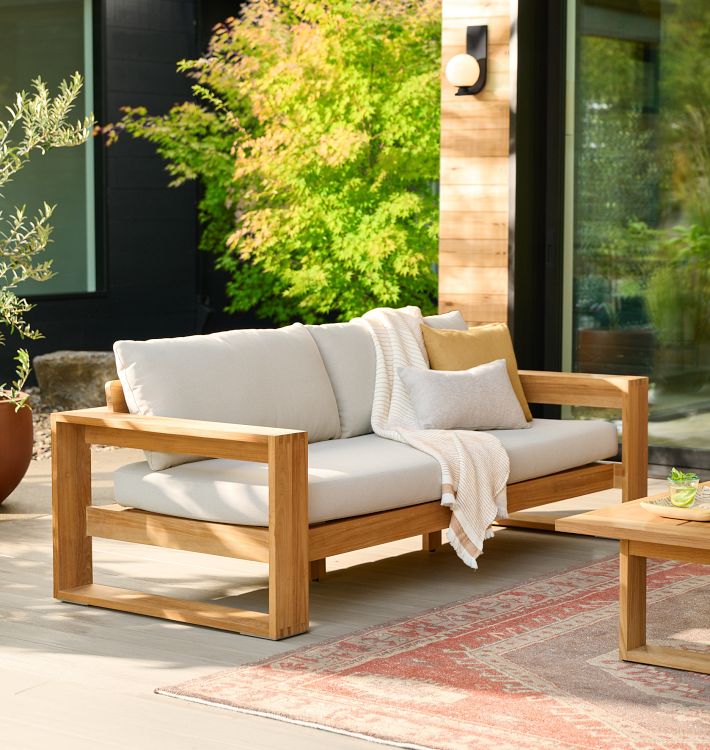 Polson Teak Outdoor Sofa | Rejuvenation
