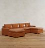 Roswell Leather 6-Piece Double Ottoman Sectional Sofa
