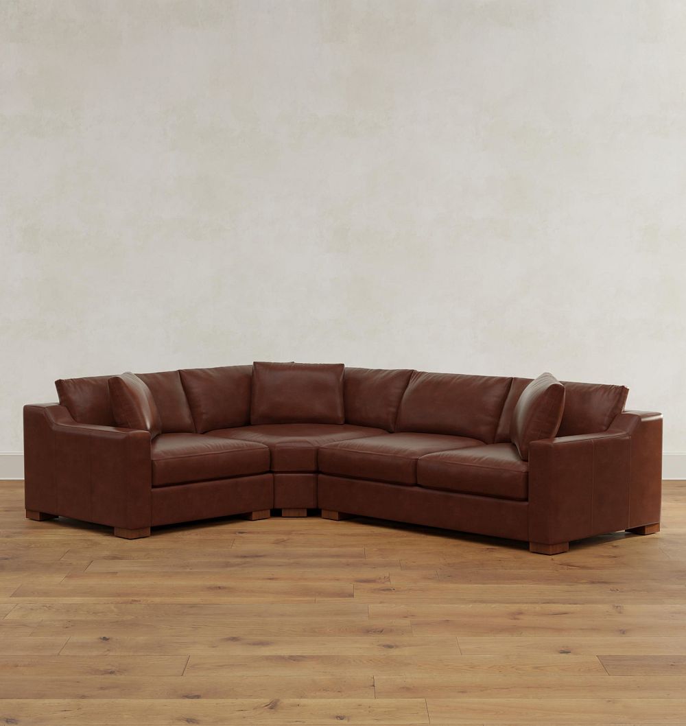 Sublimity Leather 3-Piece Arm Sofa with Wedge Corner by Rejuvenation