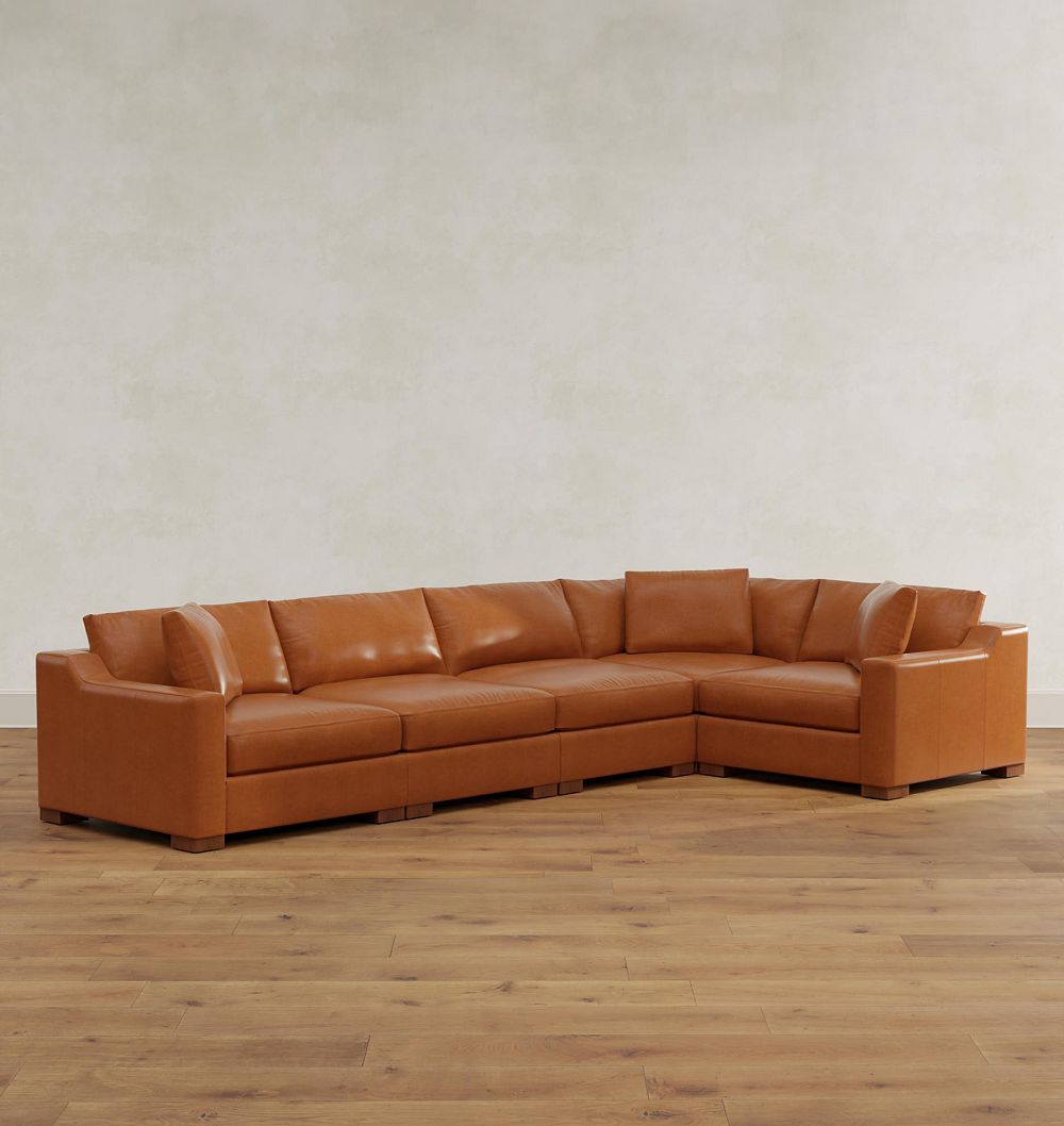 Sublimity Leather 5-Piece Modular Sectional Sofa by Rejuvenation