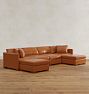 Wrenton Leather 6-Piece Double Ottoman Sectional Sofa
