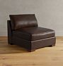 Sublimity Leather Armless Chair Sectional Component, Classic - Hollis Cocoa