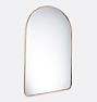 Open Box: Arched Metal Framed Mirror (24"W x 40"H), French Cleat Mount - Unlacqured Brass