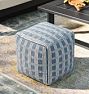 Corded Grid Handwoven Indoor/Outdoor Pouf
