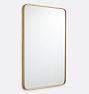 Open Box: Rounded Rectangle Metal Framed Mirror (24"W x 36"H), D-Ring Mount - Aged Brass