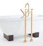 West Slope Floor Mounted Tub Filler With Handshower