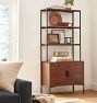 Burton 33" Walnut &amp; Steel Bookshelf