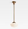 Rose City 4" Fitter Rod Pendant, Heritage Brass - 36" - Schoolhouse Shades 10in 4in Fitter Opal