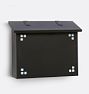 Pasadena Wide Locking Mailbox - Textured Black & White Glass