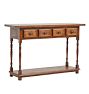 Vintage Traditional 3 Drawer Concsole with Turned Legs and Lower Shelf
