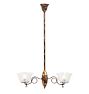 Vintage Colonial Revival Jappaned 2-Light Chandelier