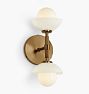 Greenwich Linear Sconce, 12" - Heritage Brass - Opal