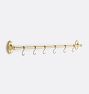 Greta 24" Rail System, 6 S Hooks - Aged Brass