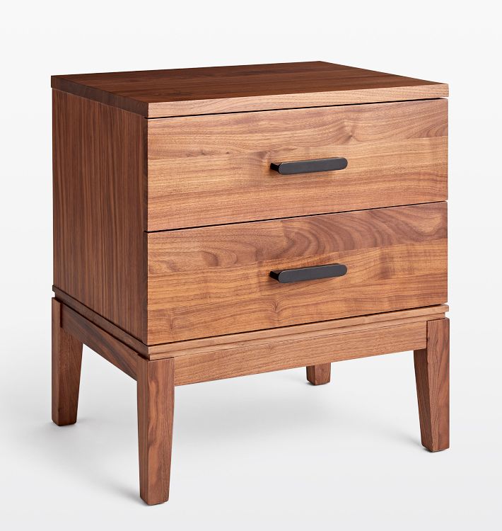 Hosford Walnut 2-Drawer Nightstand | Rejuvenation