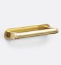 West Slope Drawer Pull with Rounded Rectangle Backplate, 4" - Aged Brass