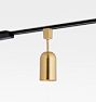 Paige 3-1/4" Dome Semi-Flush Track Light, Aged Brass - Black Track