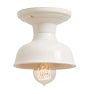 Vintage Industrial White Enamel Shade Semi-Flush Mount Set of 2