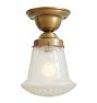 Semi Flush with Vintage Art Deco Etched Shade