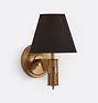 Rigdon Sconce, 5-1/2" - Heritage Brass - Black Fabric Shade