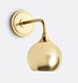 Poplar Sconce, Metal Shades - Aged Brass - 6" Aged Brass Globe Shade