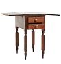Vintage Traditional Sheraton Side Table with Drop Leafs and Turned Legs