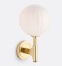 Enzo Sconce, Aged Brass - Cased White Doric Globe Shade