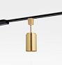 Paige 3-1/4" Cylinder Semi-Flush Track Light, Aged Brass - Black Track