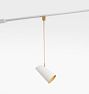 Cypress Pendant Track Light, Brushed Satin - White Shade - White Track - 32" Length